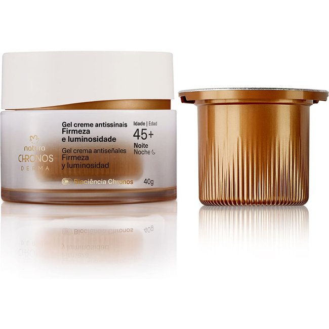 Kit Gel Creme Antissinais 45+ Noite Chronos Derma com Refil