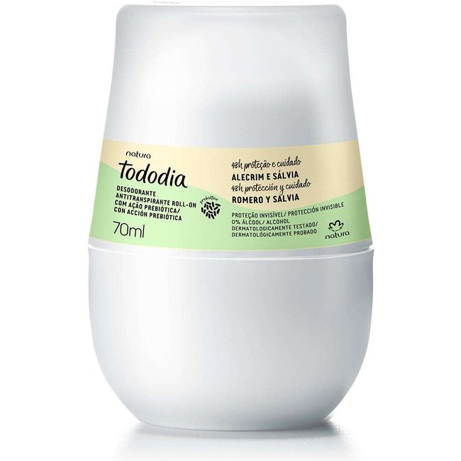 Desodorante Antitranspirante Roll on Tododia Alecrim e Sálvia 70 ml