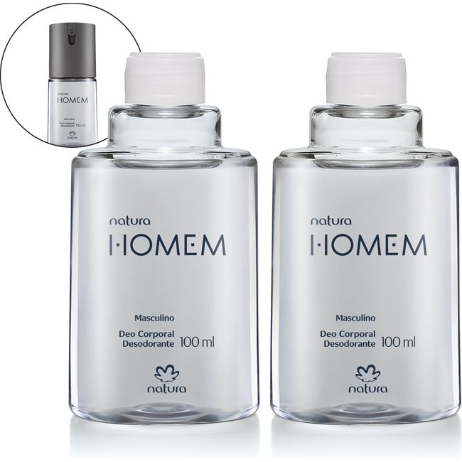 Kit Refil Desodorante Corporal Natura Homem 2 un de 100 ml