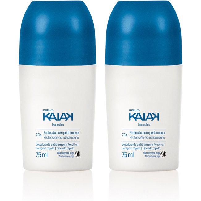 Kit Desodorante Antitranspirante Roll-on Kaiak Masculino 2 un de 75 ml