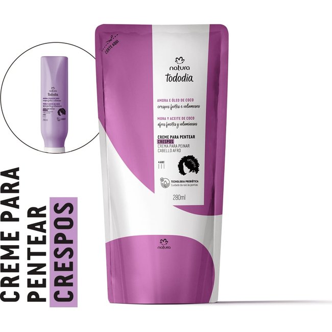 Refil Creme para Pentear Crespos Tododia Amora e Óleo de Coco 280 ml