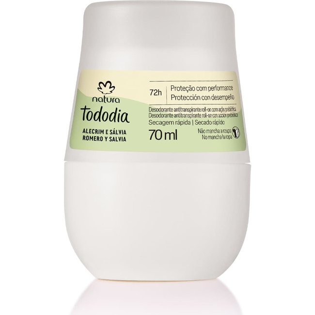 Desodorante Antitranspirante Roll-on Tododia Alecrim e Sálvia 70 ml