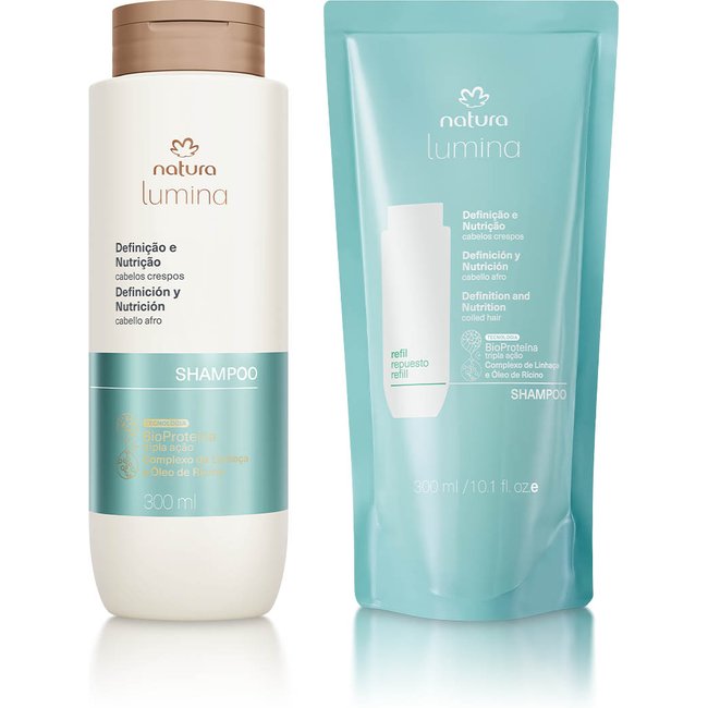 Kit Shampoo com Refil Lumina Definição e Nutrição para Cabelos Crespos
