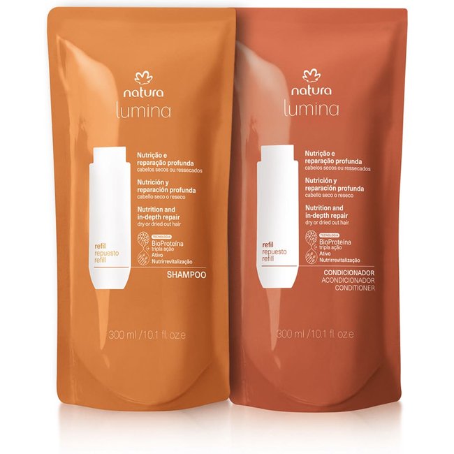 Kit Refis Shampoo e Condicionador Lumina Nutrição e Reparação Profunda