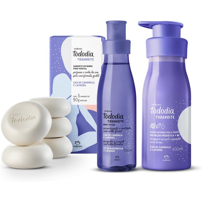 Kit Tododia Todanoite com Sabonete, Hidratante e Body Splash (3 produtos)