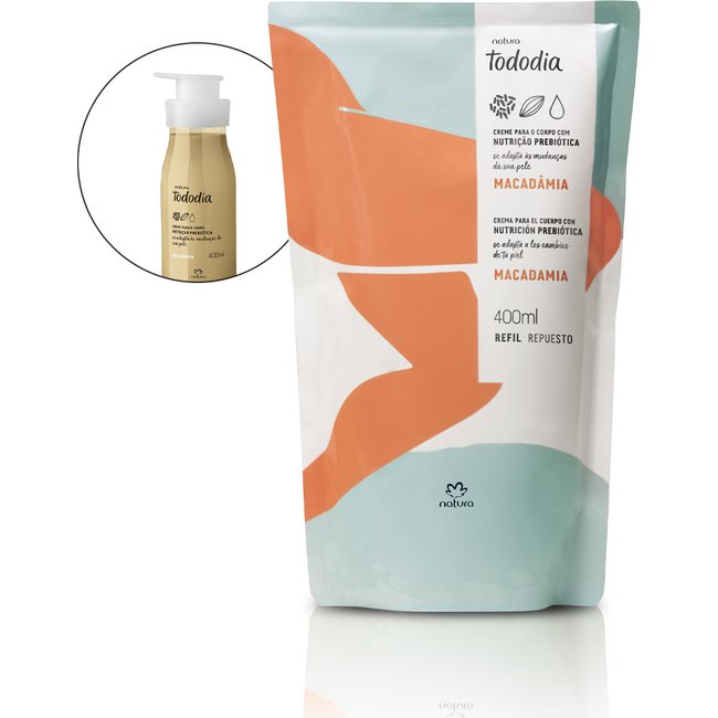 Refil Creme Desodorante Nutritivo Corporal Tododia Macadâmia 400 ml