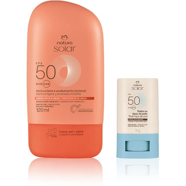 Kit Protetor Solar Facial Stick e Protetor Solar Corporal FPS 50 Natura Solar