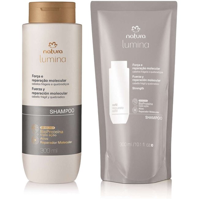 Kit Shampoo Lumina Força e Reparação Molecular com Refil