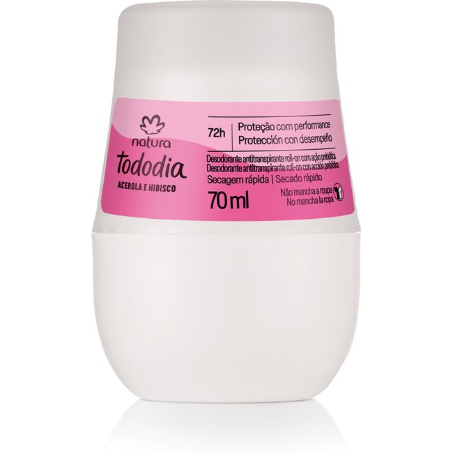 Desodorante Antitranspirante Roll-on Tododia Acerola e Hibisco 70 ml