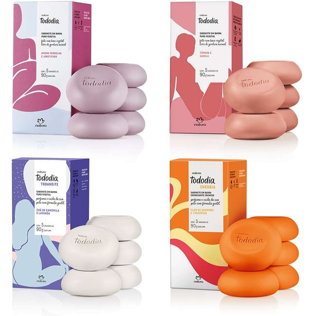 Kit Sabonete em Barra Puro Vegetal Tododia (4 caixas)