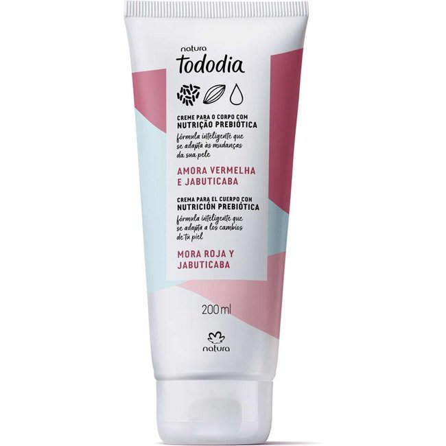 Creme Desodorante Nutritivo para o Corpo Tododia Amora Vermelha e Jabuticaba 200 ml