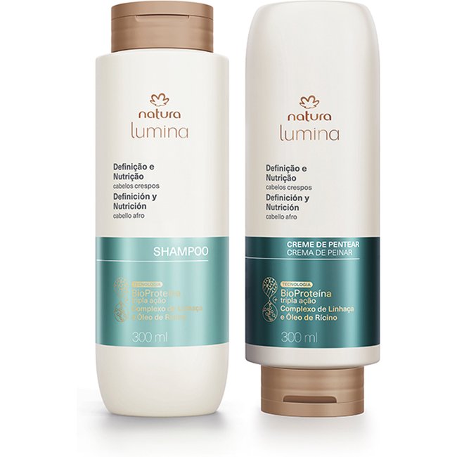 Kit Shampoo e Creme de Pentear Definição e Nutrição para Cabelos Crespos Lumina