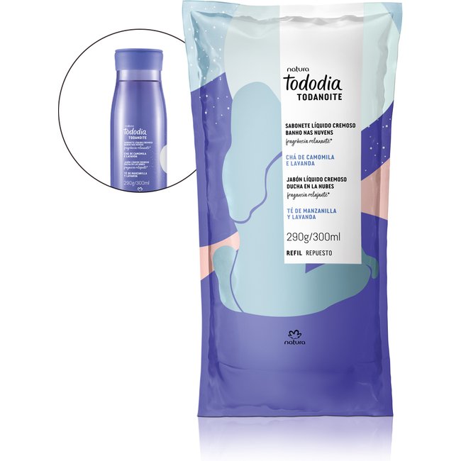 Refil Sabonete Líquido Cremoso Corporal Banho nas Nuvens Tododia Todanoite 300 ml
