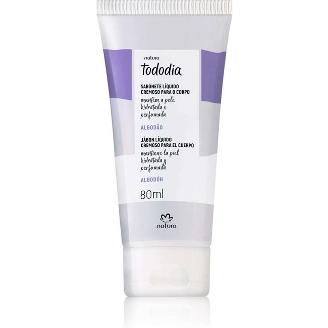 Sabonete Líquido Cremoso Para o Corpo Tododia Algodão 80 ml