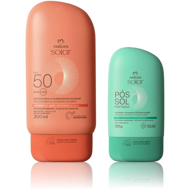 Kit Protetor Solar Corporal FPS 50 e Gel Hidratante Pós-sol Natura Solar