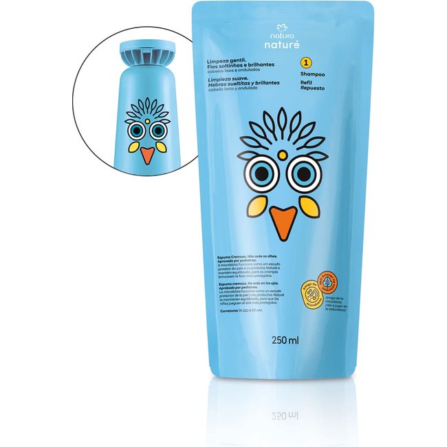 Refil Shampoo para Cabelos Lisos e Ondulados Naturé 250 ml