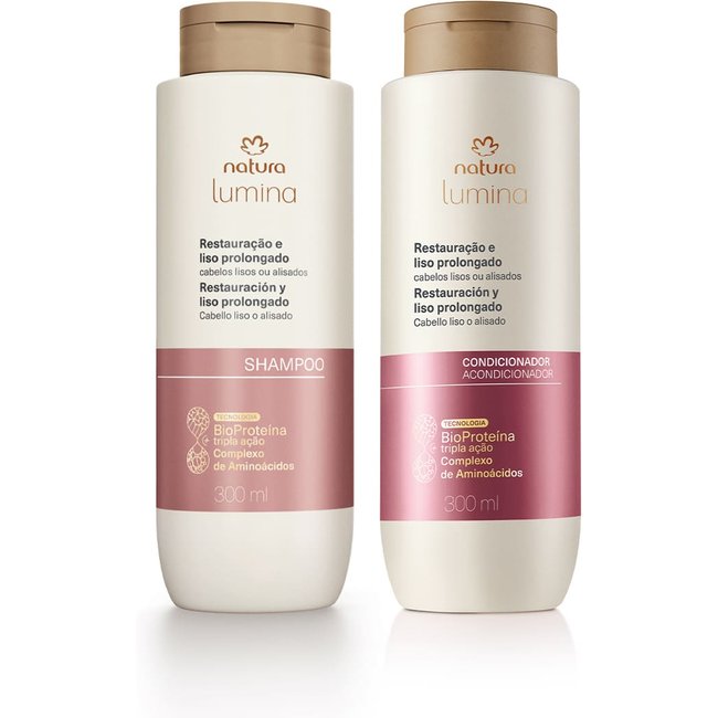 Kit Shampoo e Condicionador Lumina para Restauração e Liso Prolongado (2 produtos)