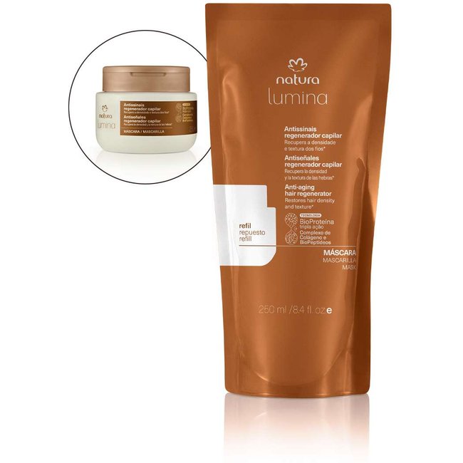 Refil Máscara Antissinais Regenerador Capilar Lumina 250 ml