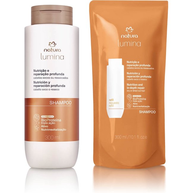 Kit Shampoo com Refil Lumina Nutrição e Reparação Profunda