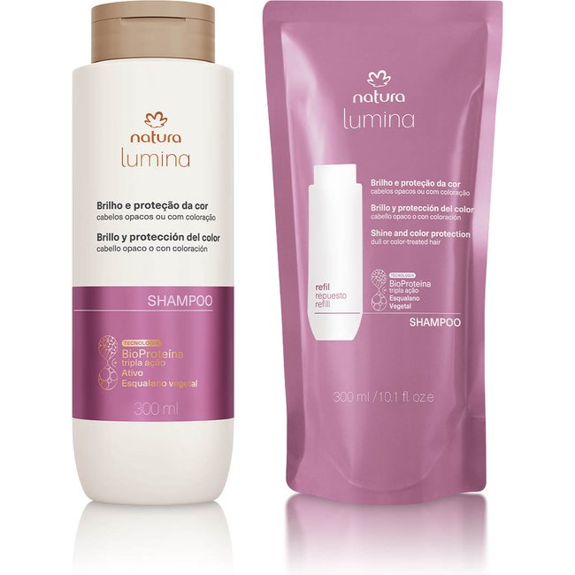 Kit Shampoo com Refil Lumina Brilho e Proteção da Cor