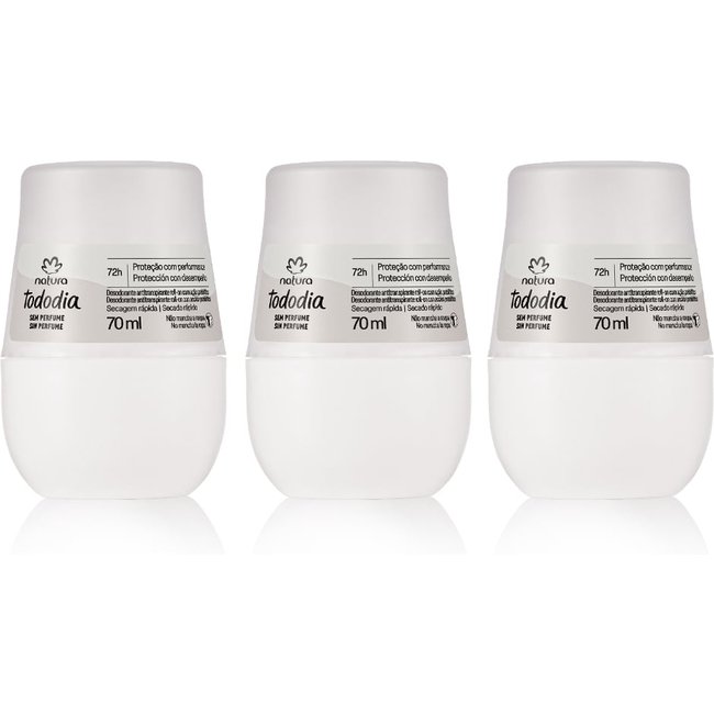 Kit Desodorante Antitranspirante Roll-on Sem Perfume (3 unidades)