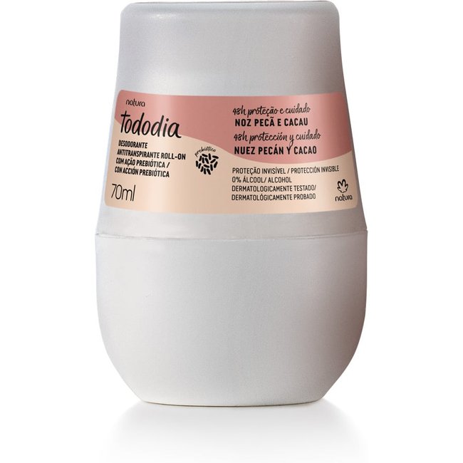 Desodorante Antitranspirante Roll-on Tododia Noz Pecã e Cacau 70 ml