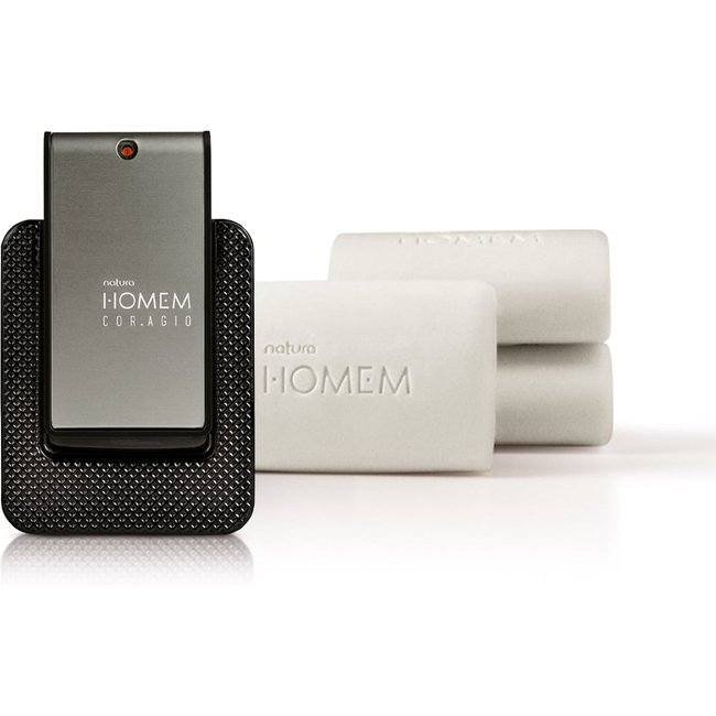 Kit Sabonetes Corpo e Barba e Deo Parfum Natura Homem Cor.agio