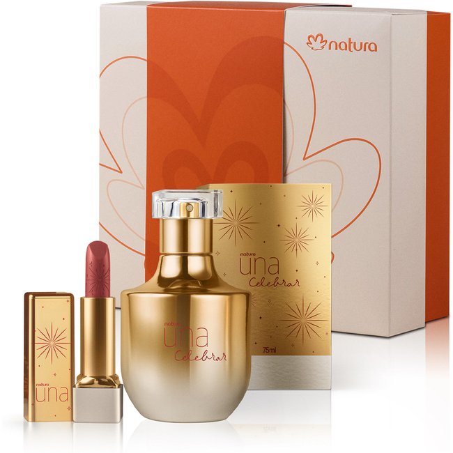 Presente Natura Una Celebrar com Batom Nude (2 produtos)