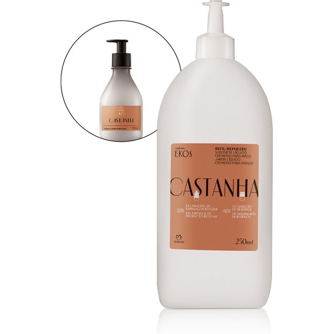 Refil Sabonete Líquido Para Mãos Castanha Ekos 250 ml