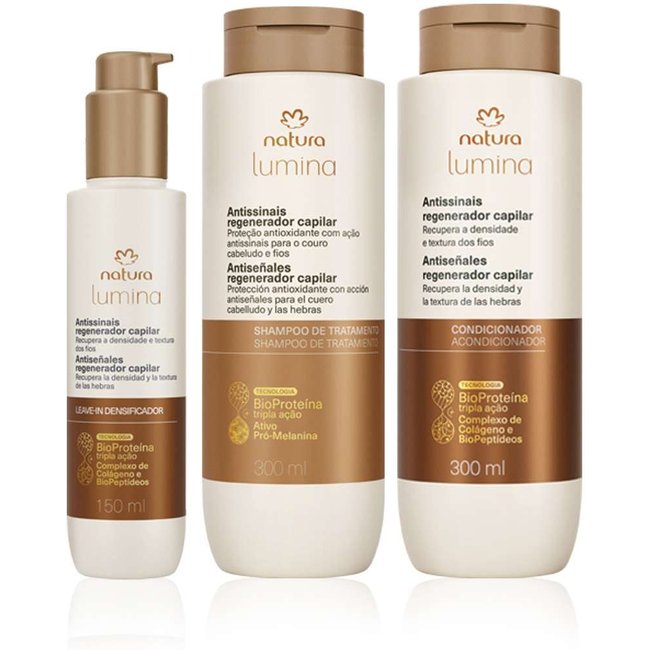 Kit Lumina Antissinais Regenerador Capilar com Leave-in (3 produtos)