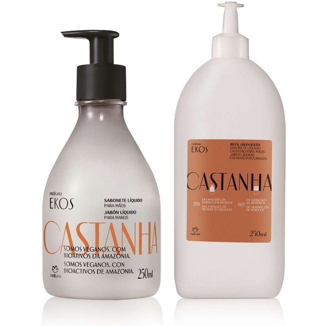 Kit Sabonete Líquido para Mãos Ekos Castanha com Refil 250 ml