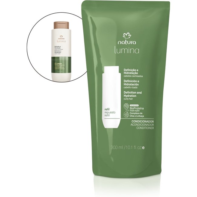 Refil Condicionador Hidratante para Cabelos Cacheados Lumina 300 ml