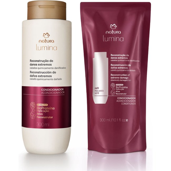 Kit Condicionador Provitalidade Lumina para Reconstrução de Danos Extremos com Refil (2 produtos)