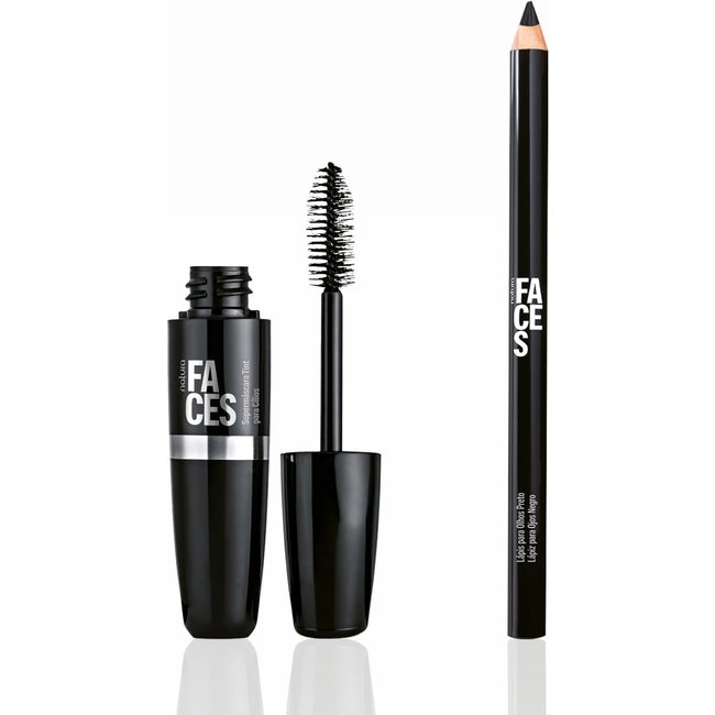 Kit Faces Lápis para Olhos Preto e Supermáscara Tint para Cílios (2 produtos)