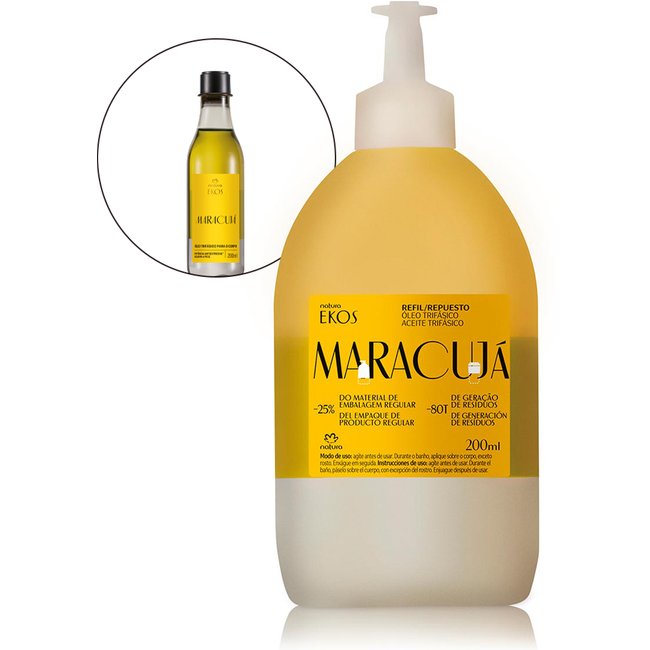 Refil Óleo Trifásico Desodorante Corporal Ekos Maracujá 200 ml