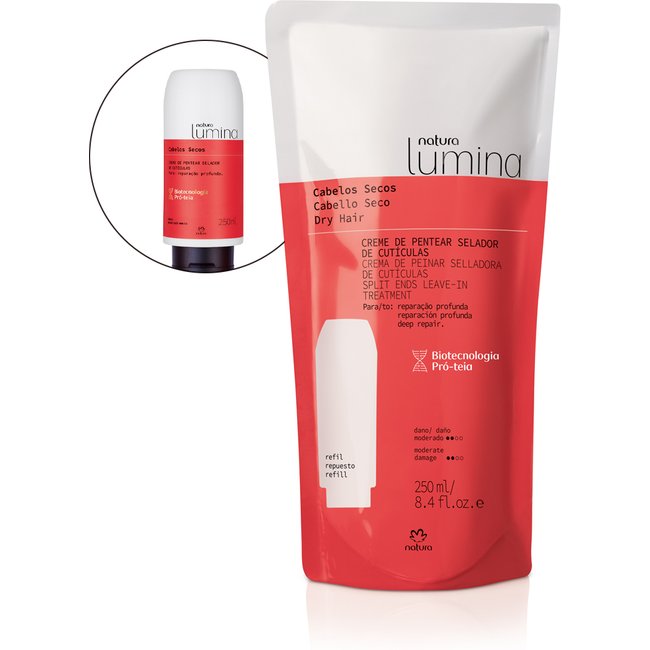 Refil Creme de Pentear Selador de Cutículas Cabelos Secos 250 ml