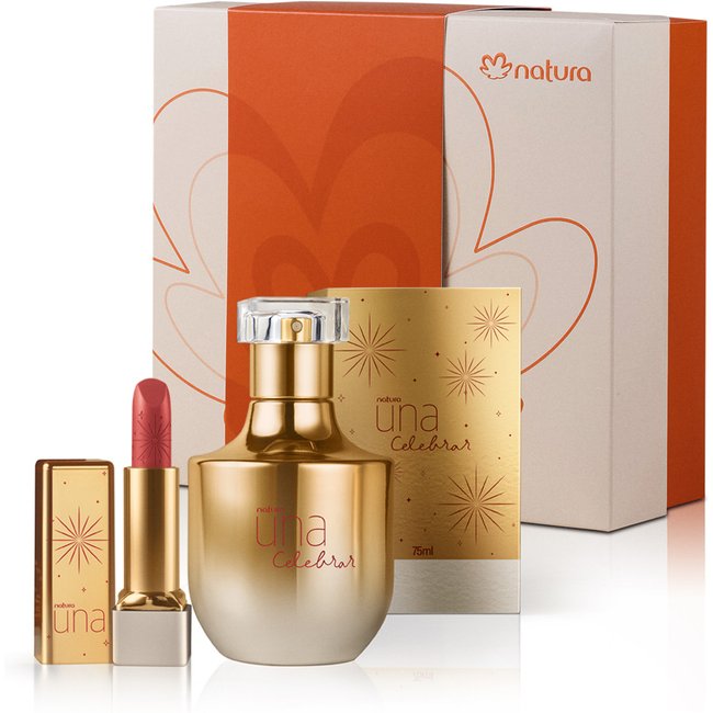 Presente Natura Una Celebrar com Batom Rosê (2 produtos)