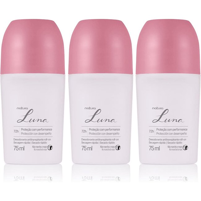 Kit Desodorante Antitranspirante Roll-on Luna 3 un de 75 ml