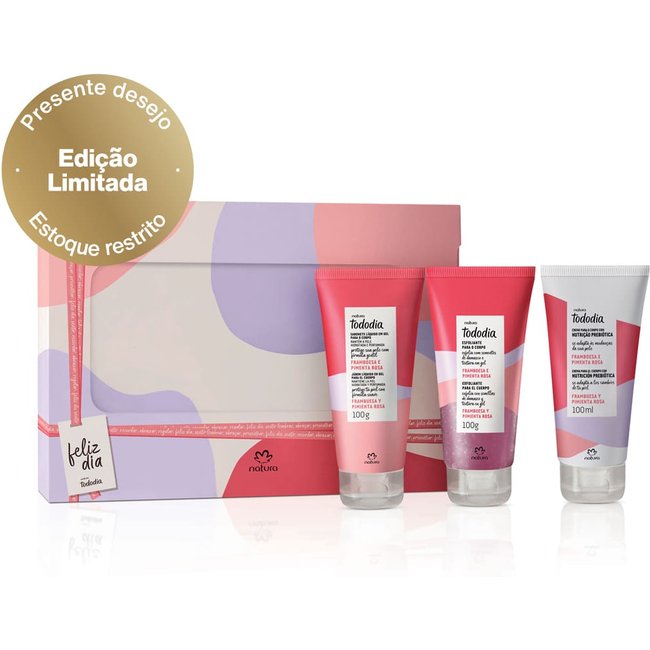 Presente Natura Tododia Trio Framboesa e Pimenta Rosa 3 un de 100 ml