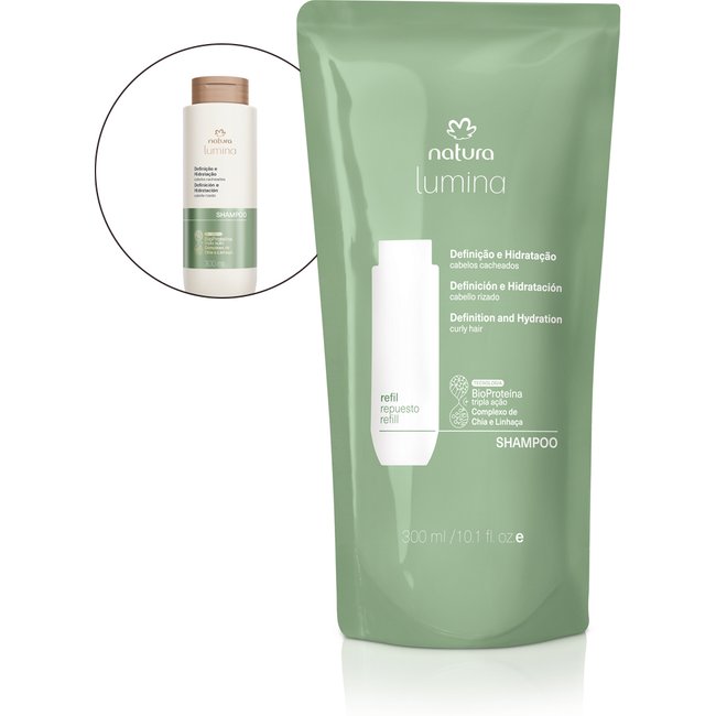 Refil Shampoo Cremoso para Cabelos Cacheados Lumina 300 ml