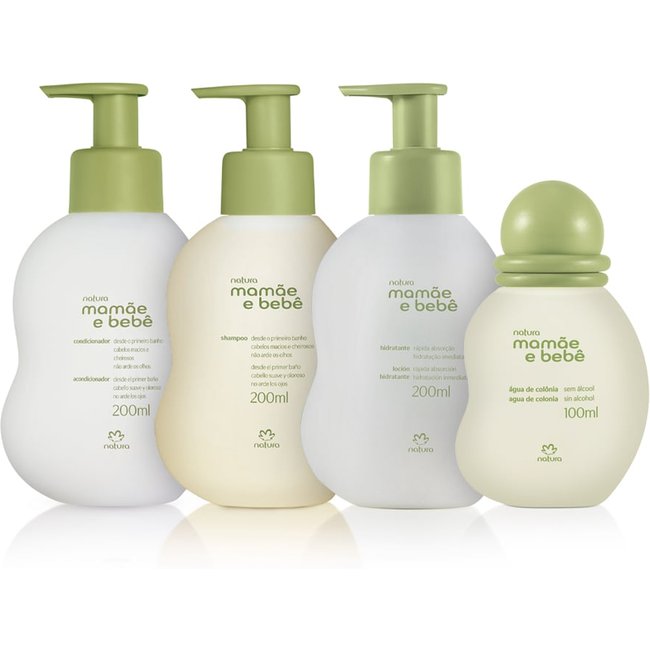 Kit Shampoo, Condicionador, Colônia e Hidratante Mamãe e Bebê