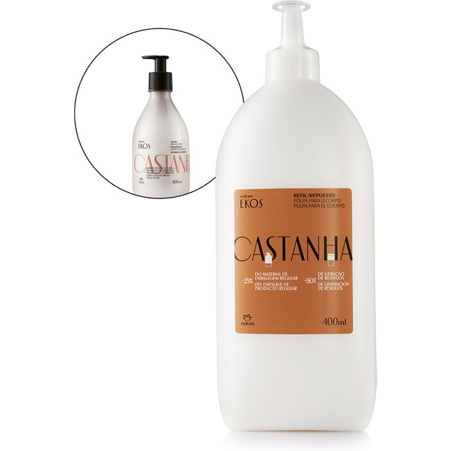 Refil Polpa Desodorante Hidratante Para o Corpo Castanha Ekos 400 ml
