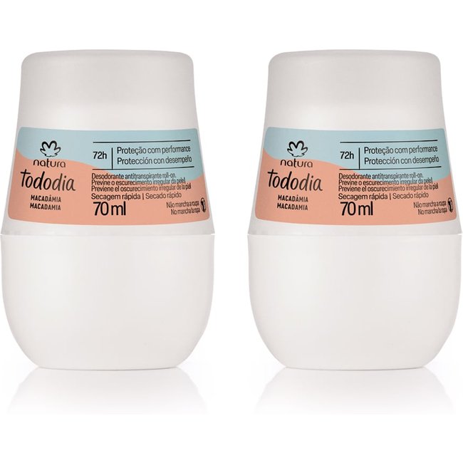 Kit Desodorante Antitranspirante Roll-on Tododia Macadâmia 2 un de 70 ml
