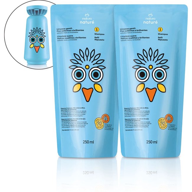 Kit Refil Shampoo para Cabelos Lisos e Ondulados Naturé (2 unidades)