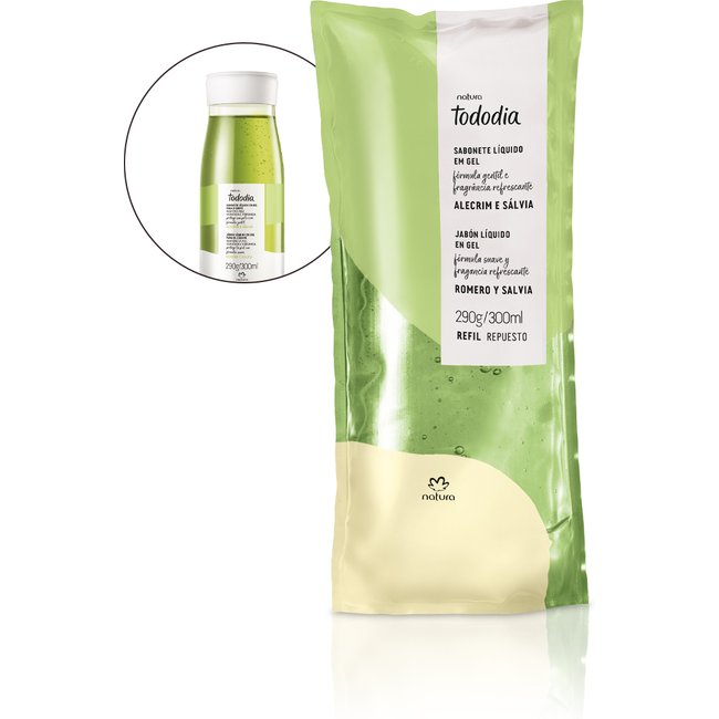 Refil Sabonete Líquido em Gel Tododia Alecrim e Sálvia 300ml