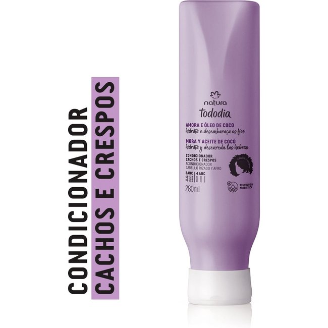 Condicionador Cachos e Crespos Tododia Amora e Óleo de Coco 280 ml