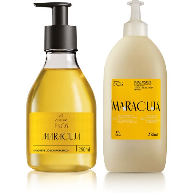 Kit Sabonete Líquido para Mãos Ekos Maracujá com Refil 250 ml