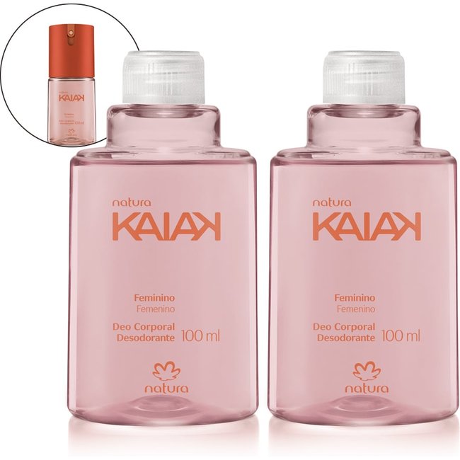 Kit Refil Desodorante Corporal Kaiak Feminino 2 un de 100 ml