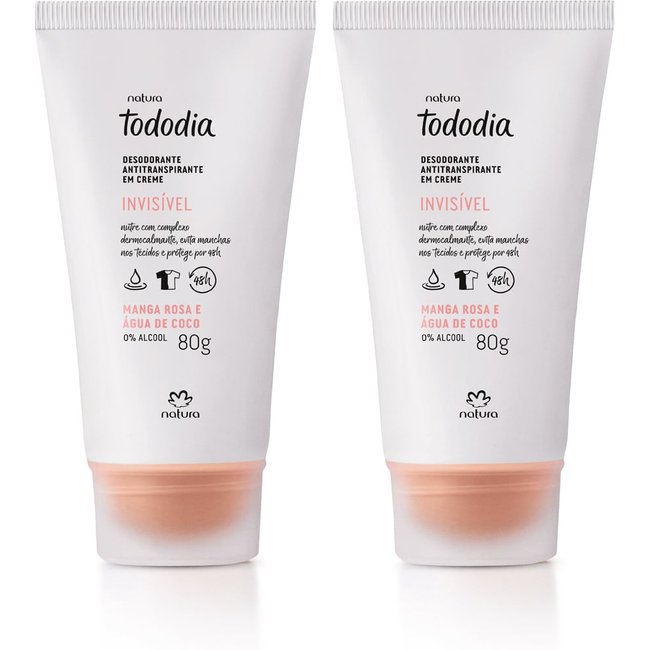 Kit Desodorante Antitranspirante em Creme Tododia Manga Rosa e Água de Coco (2 unidades)