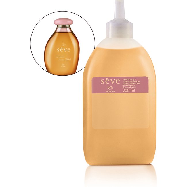 Refil Óleo Desodorante Corporal Sève Rosas e Amêndoas 200 ml